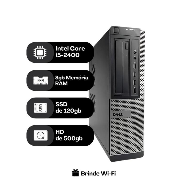 COMPUTADOR DELL OPTIPLEX 790 I5 2400 8GB SSD120GB e HD500GB